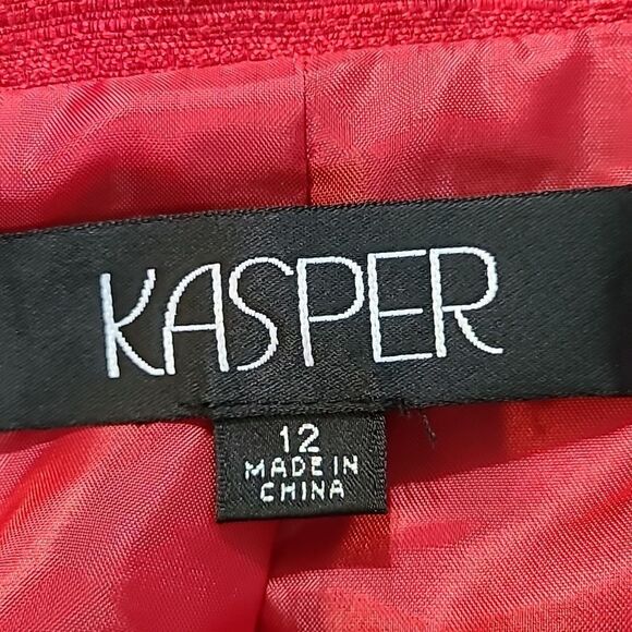 Kasper Red Buttondown Suit Jacket, Size 12 - Picture 10 of 11